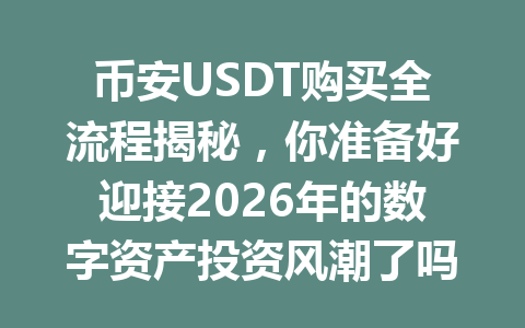 币安USDT购买全流程揭秘，你准备好迎接2026年的数字资产投资风潮了吗？