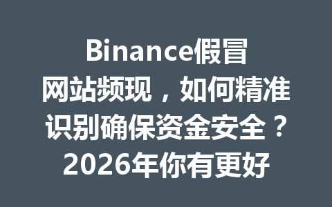 Binance假冒网站频现，如何精准识别确保资金安全？2026年你有更好策略吗？